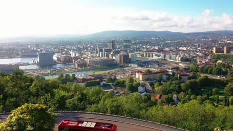 The-Barcode-district-and-city-center-in-Oslo,-Norway-seen-from-Ekeberg