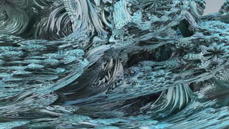 futuristic cityscape made of frozen glass with stunning icy reflections