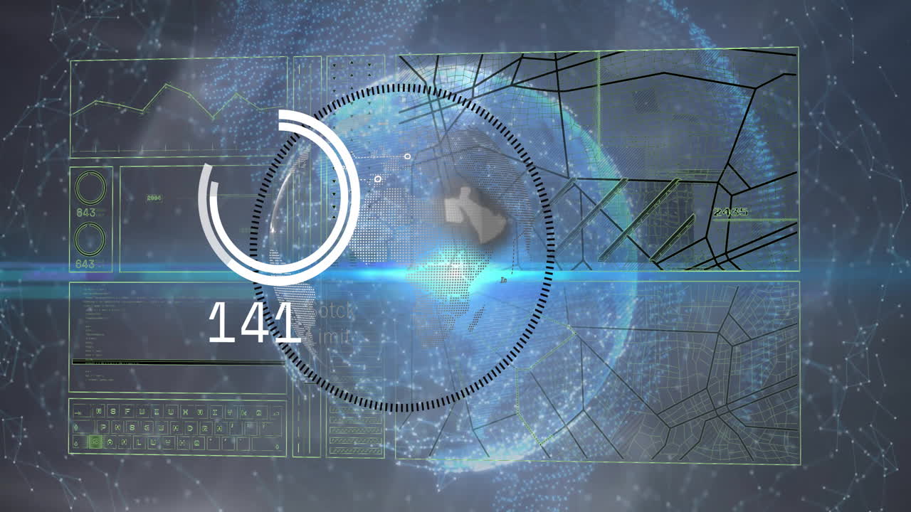 데이터 프로세싱에 대한 지구의 애니메이션