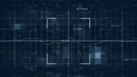 Animación-De-Marcador,-Procesamiento-De-Datos-Sobre-Cuadrícula