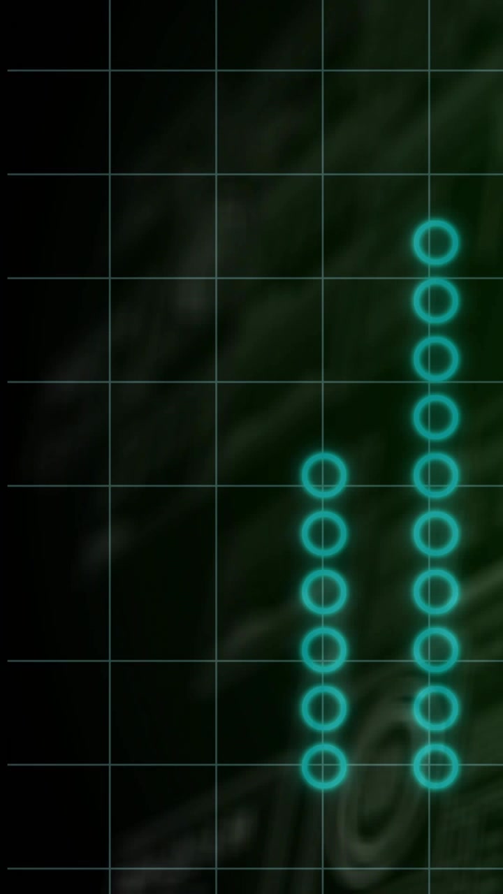 Video verticale: Animazione in avvio, griglia che mostra anelli di dati tecnologici che crescono, sfumando per mostrare un segnale.