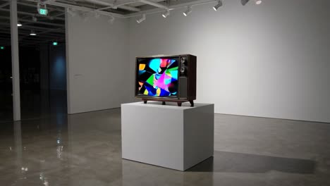 art installation of a retro television