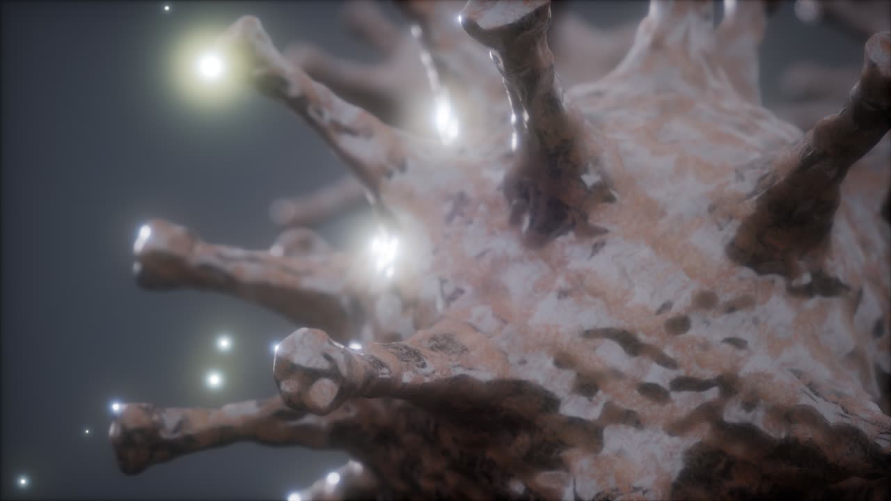 박테리아, 바이러스, 세균, 미생물 세포를 현미경으로 깊이 관찰합니다.