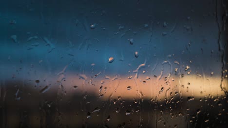 rainy sunset view through a window