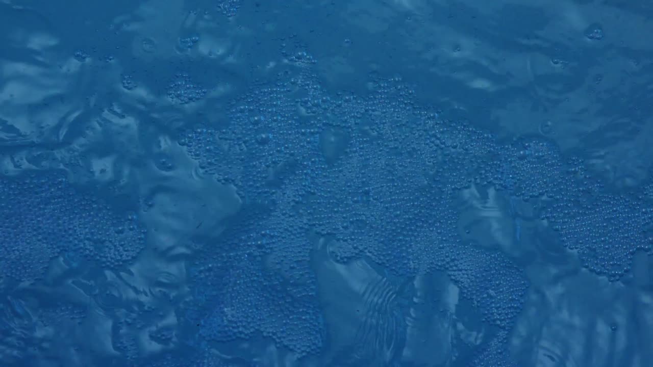 Bubbles in blue hot tub