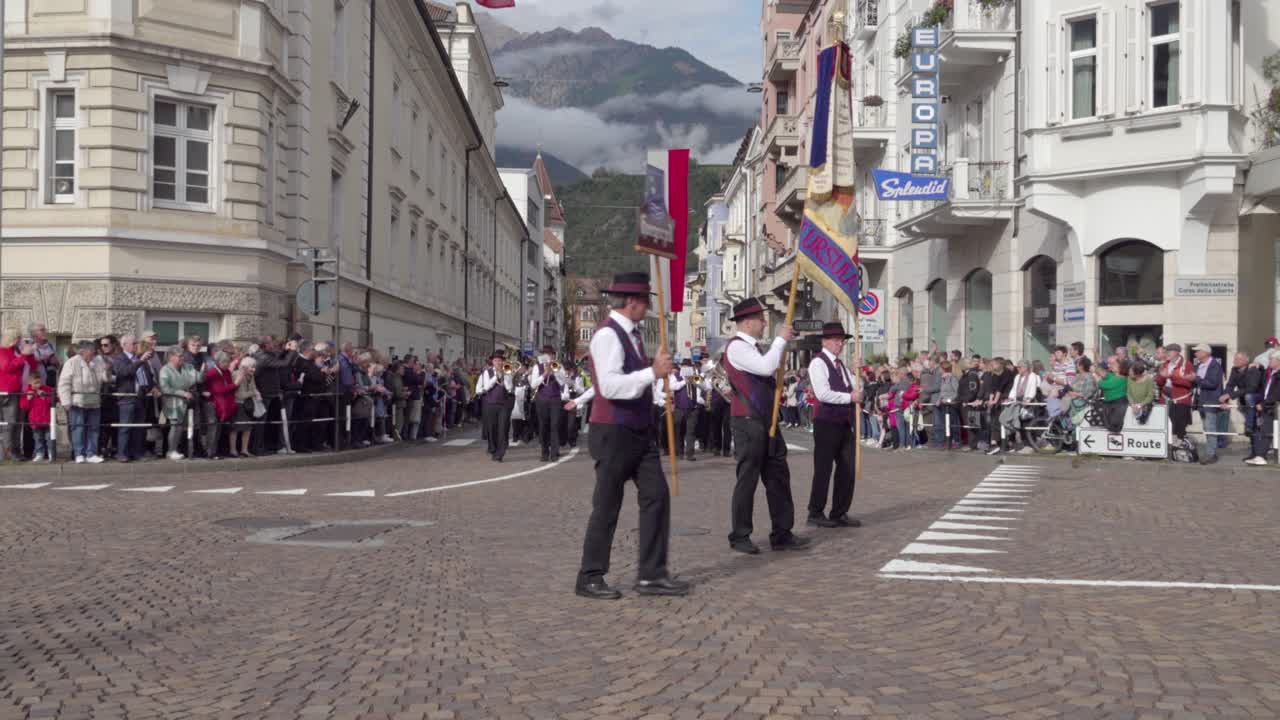 Brass band Horgenzell at the annual Grape Festival, Meran - Merano, South Tyrol, Italy (part 1 of 3)
