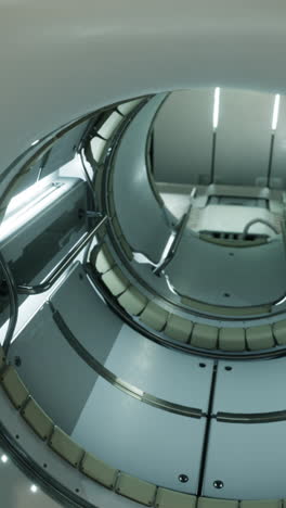 futuristic spaceship interior with a circular tunnel