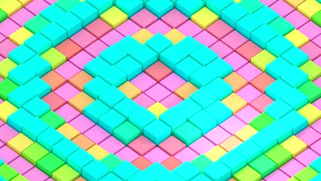 cubes surface waving. loop moving up and down animation 3d background