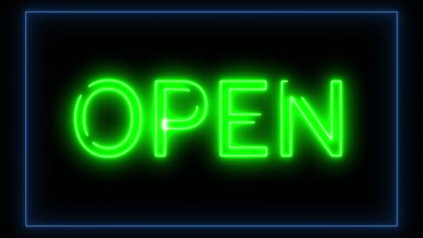 flashing neon open sign animation. abstract seamless loop. 4k
