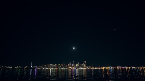 a late night view of seattle city