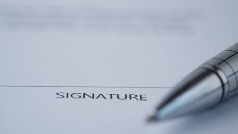 signature on a document