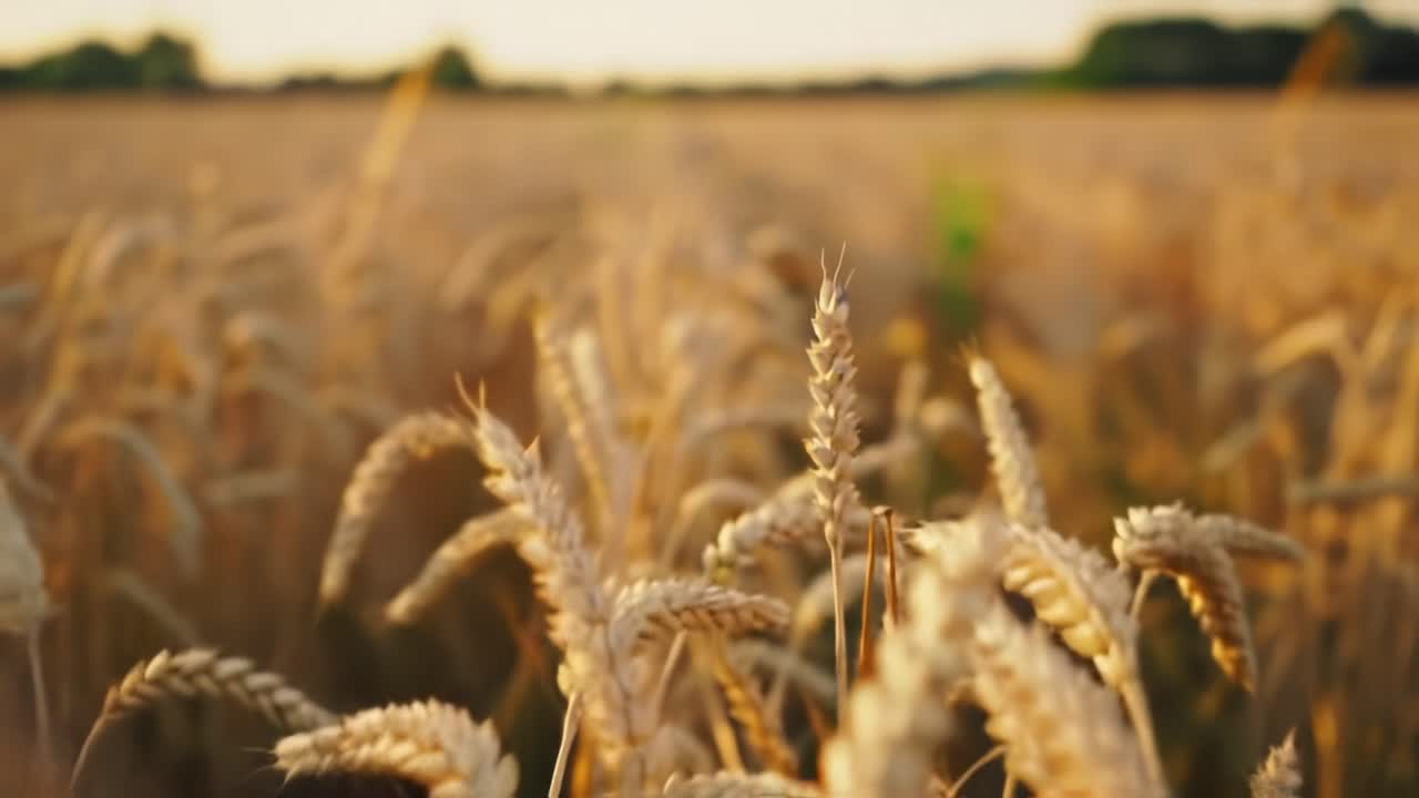 Golden Wheat Field at Sunset: A Serene Landscape Capturing the Beauty of Nature with Tall Stalks of Wheat, Bathed in Warm Light and Ready for Harvest