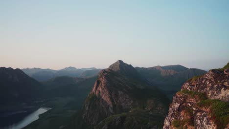 A-Breathtaking-View-of-Mountain-Peak-in-Strytinden,-Norway---Close-Up