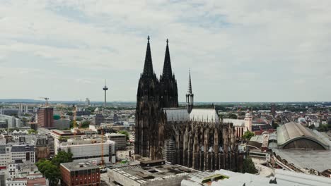 cologne cathedral aerial view