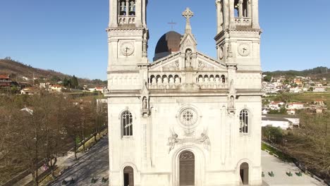 facade of catholic cathedral in the countryside