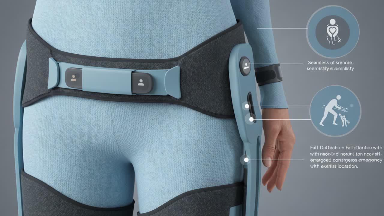 Innovative Wearable Technology for Enhanced Safety and Mobility Featuring Seamless Sensors and Fall Detection Mechanisms for User Protection and Support