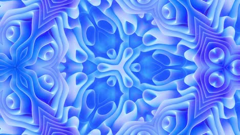 smooth looped animation of 3d abstract soft matte shape like flower or mandala, symmetrical structure of blue purple velvet material interspersed sequins, changes shapes smoothly cyclical. gradient