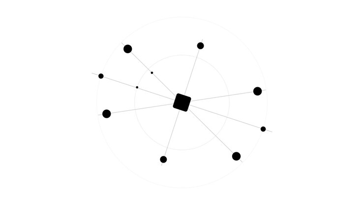 Abstract Minimalist Motion Graphic with Rotating Geometric Nodes