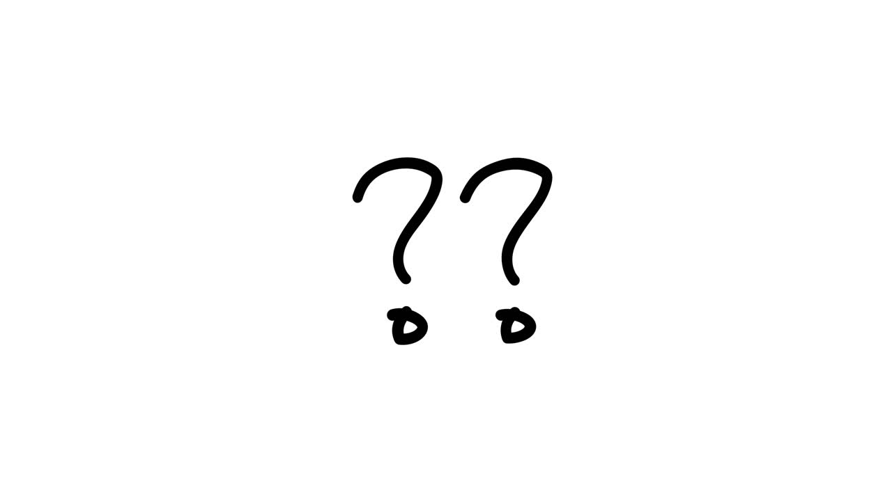 Hand Drawn Question Marks on White Background