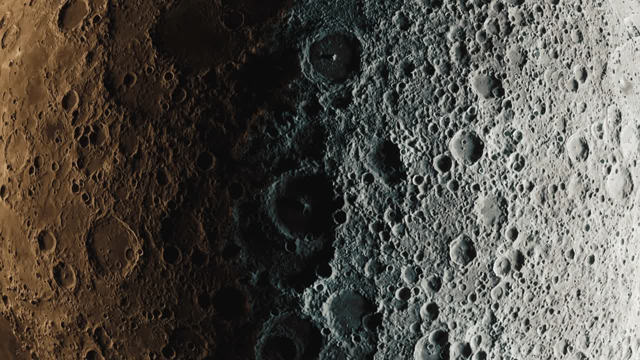 달 표면의 4k cgi 렌더링.