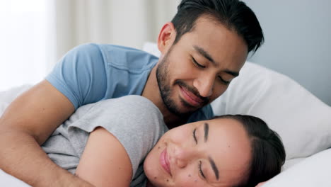 Relax,-Pareja-Y-Amor-En-El-Sueño-Del-Dormitorio