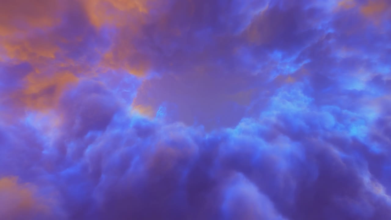 Dynamic Abstract Nebula of Purple, Blue, and Orange Gas