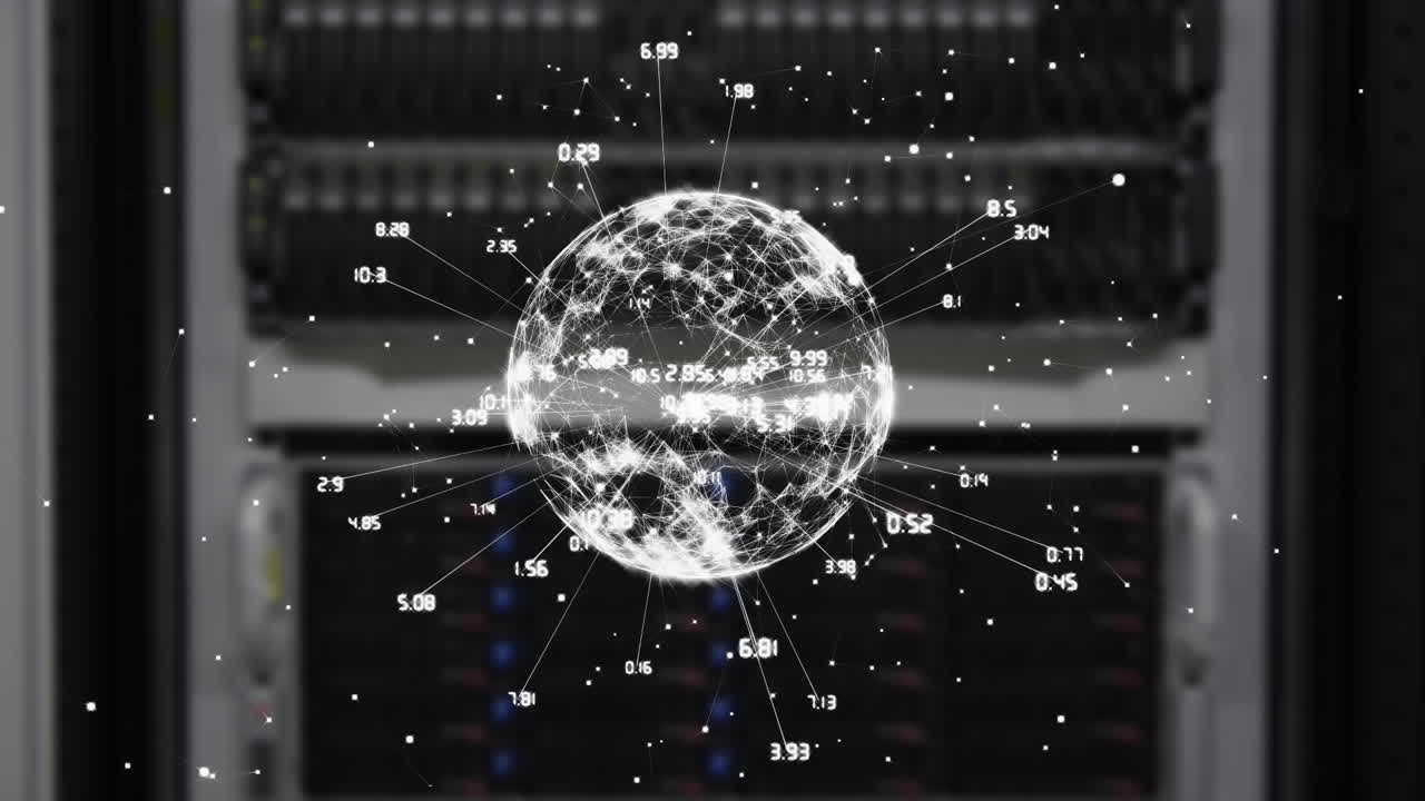 Digital sphere with numbers