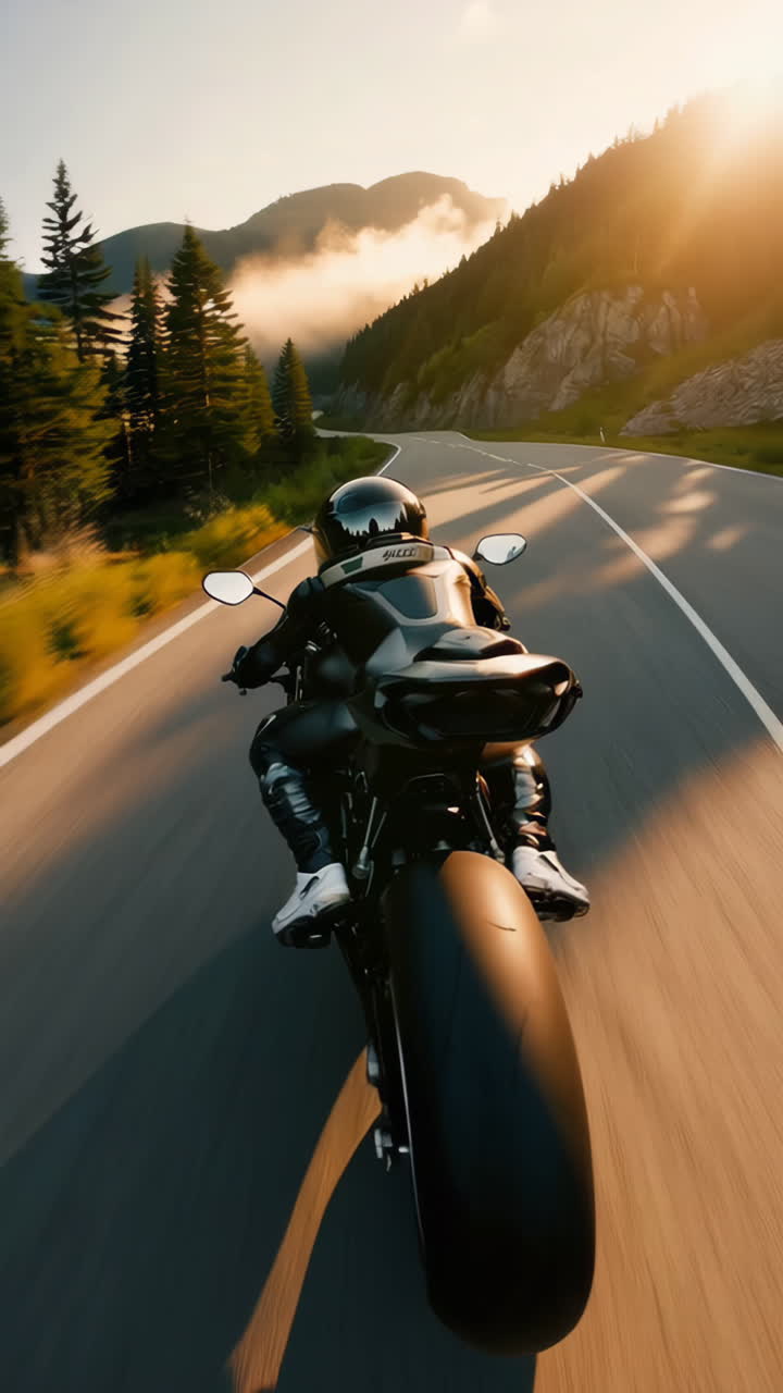 Motorcycle Adventure on a Mountain Road
