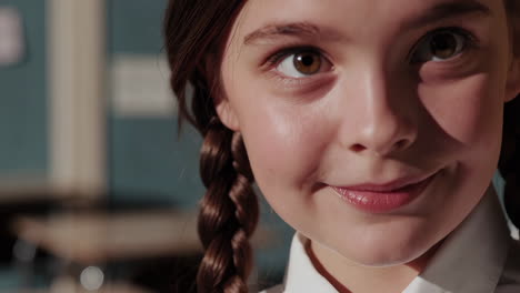 close-up of a girl in school