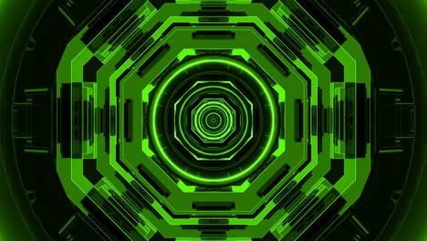 bucle verde círculo geométrico abstracto túnel de fondo