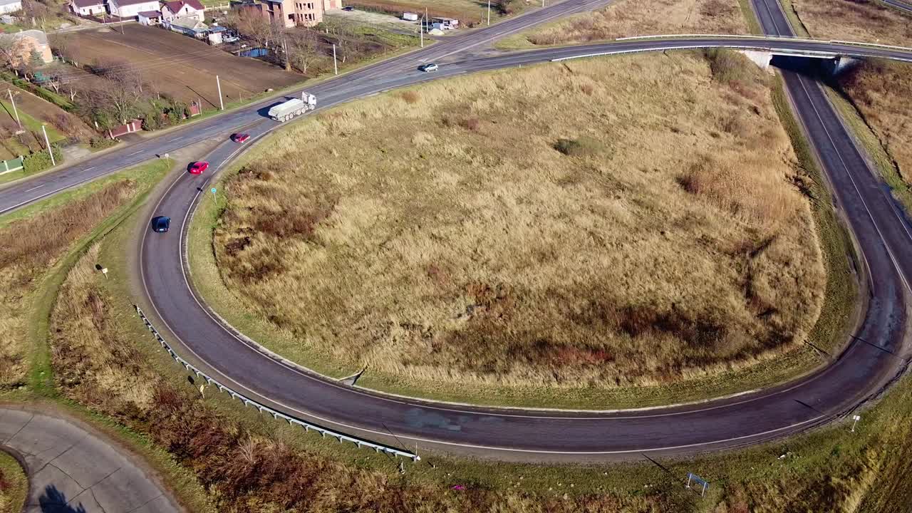 고리 도로 자동차 공중 시각