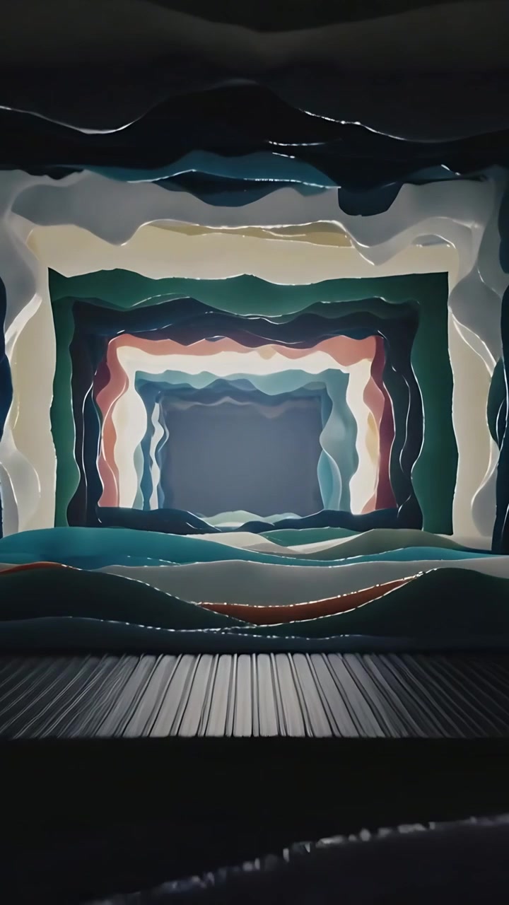 Video verticale: Panoramica della telecamera che rivela un tunnel di carta strappata impilata su un tavolo a doghe, mostrando le fibre.
