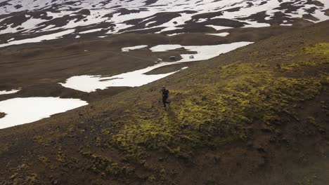hiking in volcanic icelandic highlands