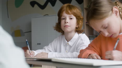 caucasian student looking at the camera.