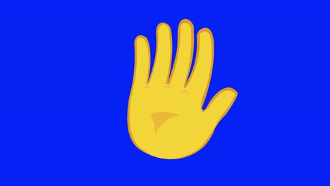 loop animation of a yellow hand waving