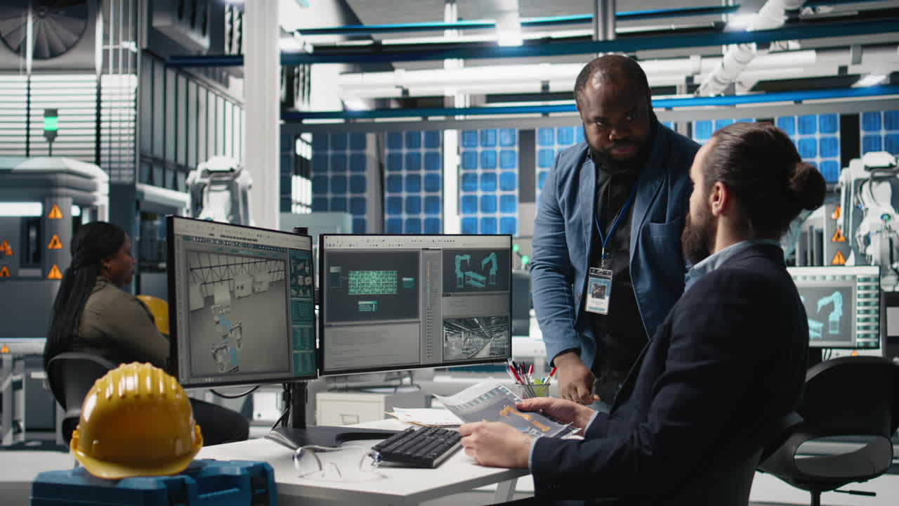 Engineers Collaborating on Robotics Design