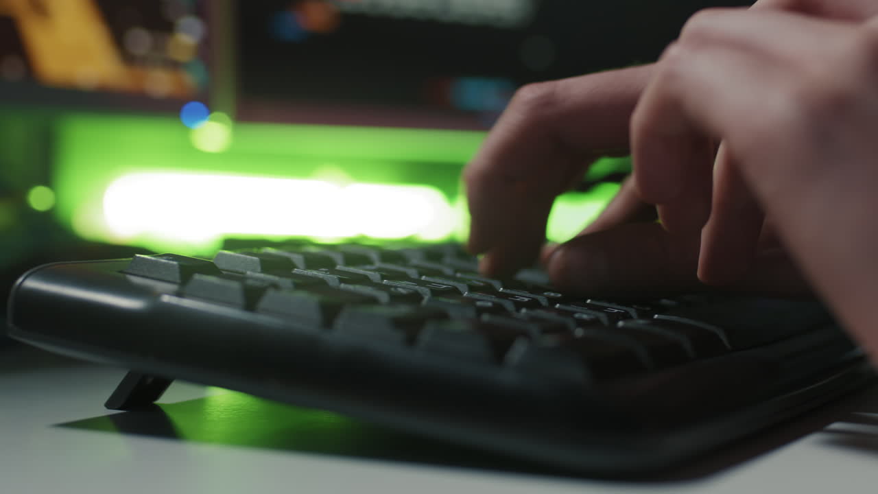 Hands Of Female Hacker