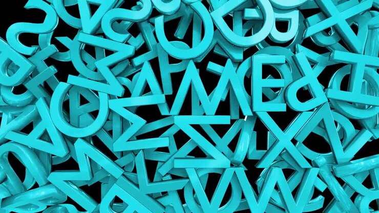 Transizione schermo con lettere e caratteri alfabetici, maiuscole, font, libro abc 4K