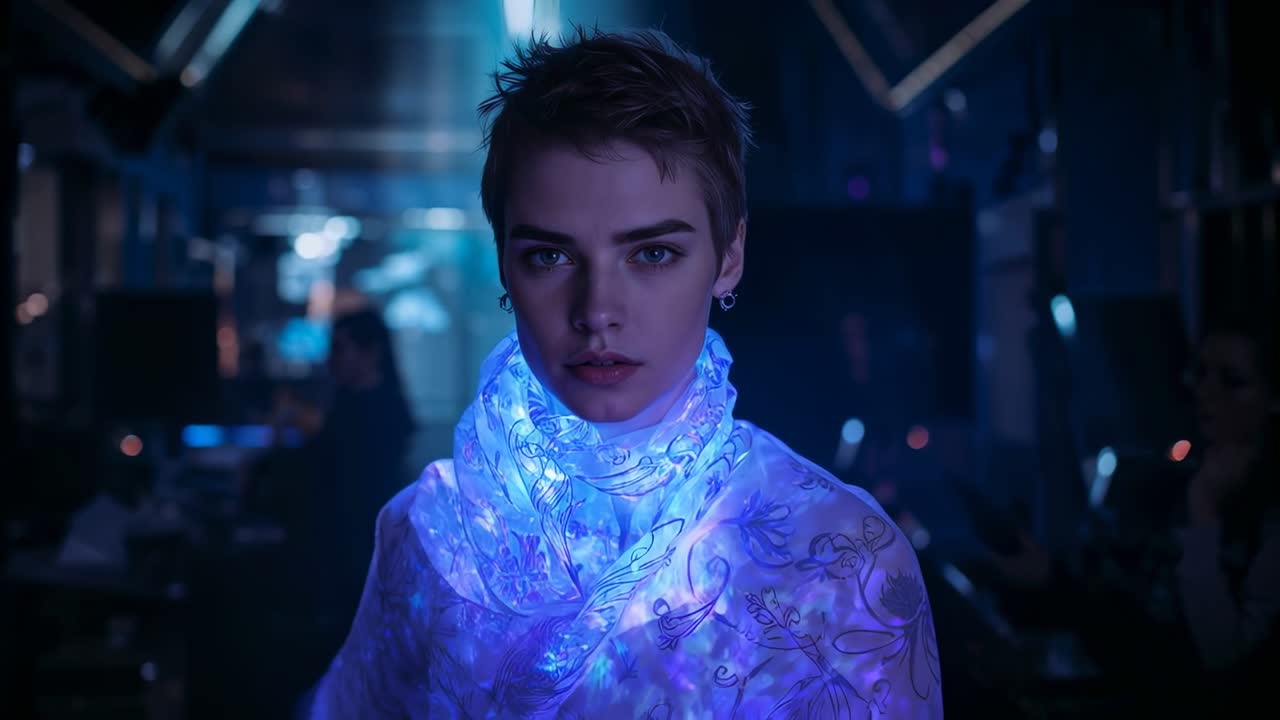 Modifica del modello che risponde allo smoothing LED-pulse dello scialle LED per posizionarsi sul petto in studio con PC