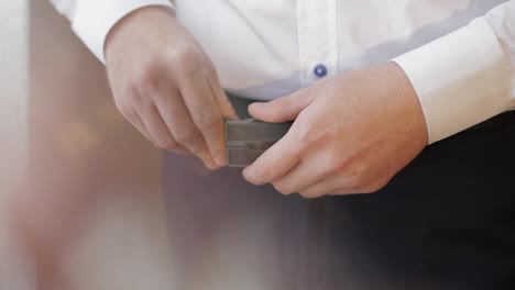 groom getting ready for his wedding