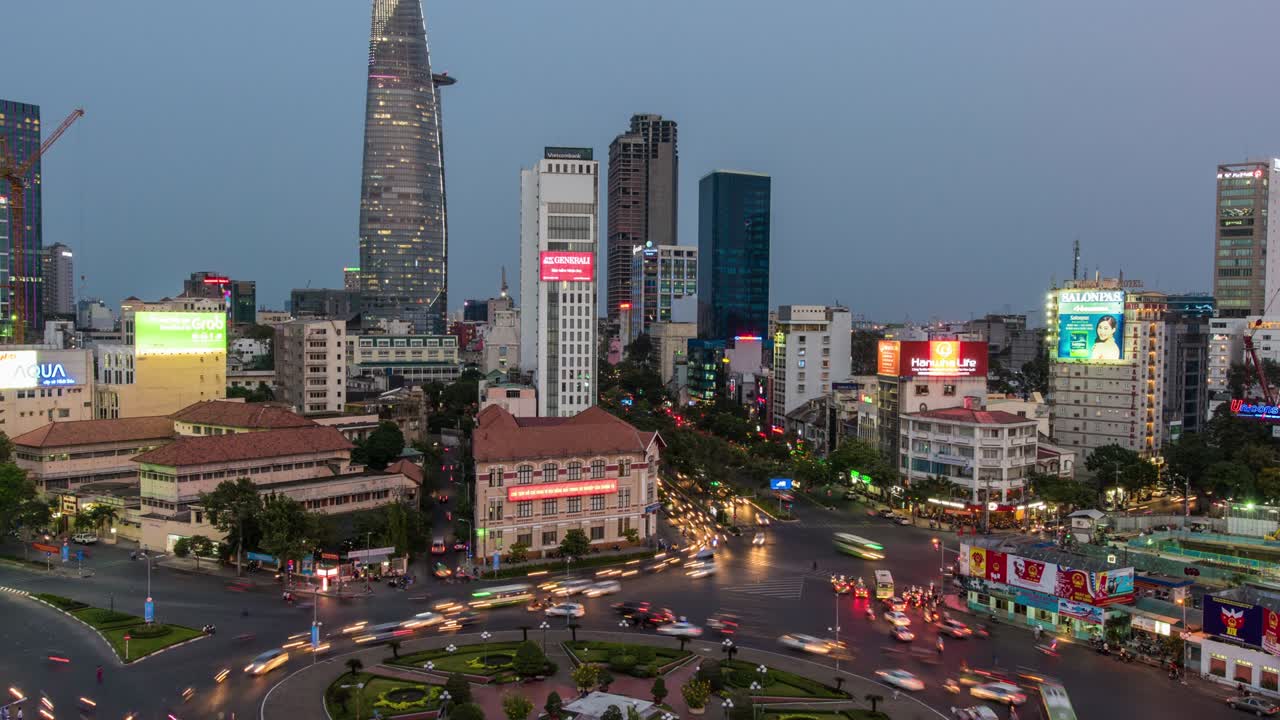 베트남 호치민 시의 4k 타임 스