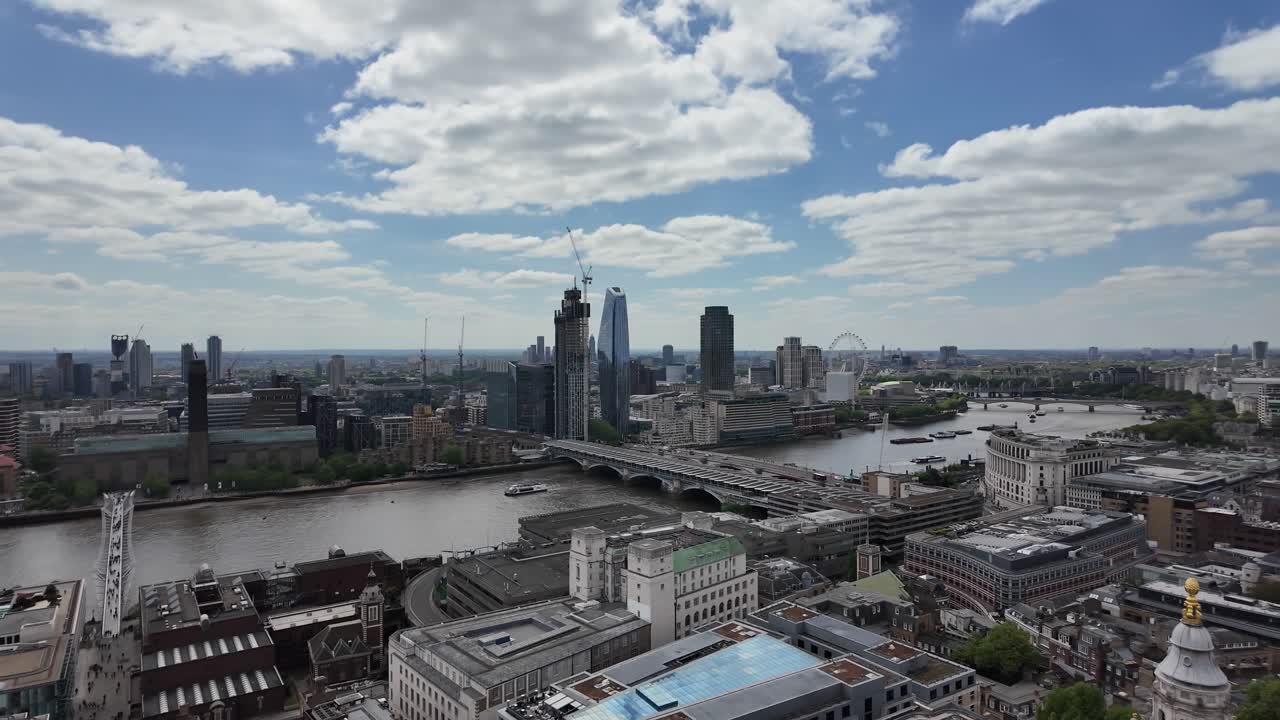 The River Thames view from St. Paul's Catherdral, central urban london landscape