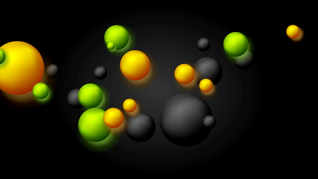 빛나는 효과의 밝은 3d 공 비디오 애니메이션