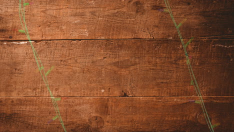 animación de luces de hadas parpadeantes con espacio de copia en fondo de madera