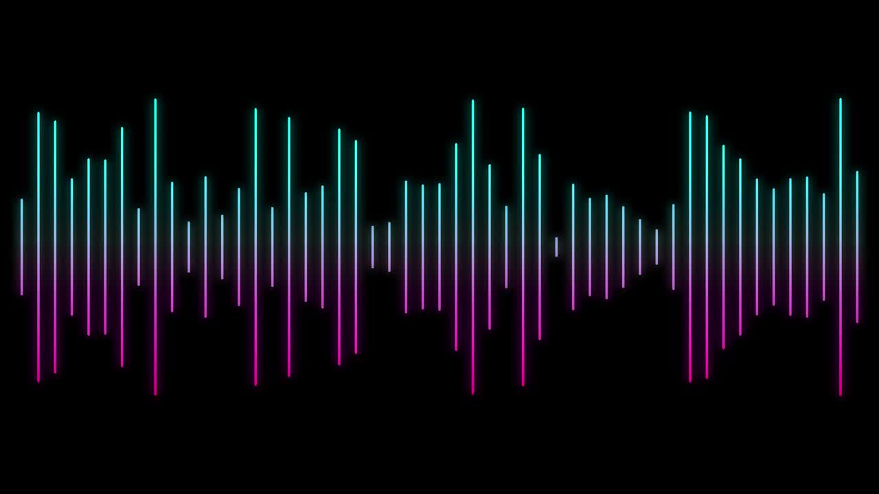 Digital sound wave equalizer. Sound wave isolated on black background. Equalizer in the style of a popular social network