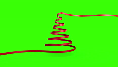christmas tree ribbon forming against copy space background