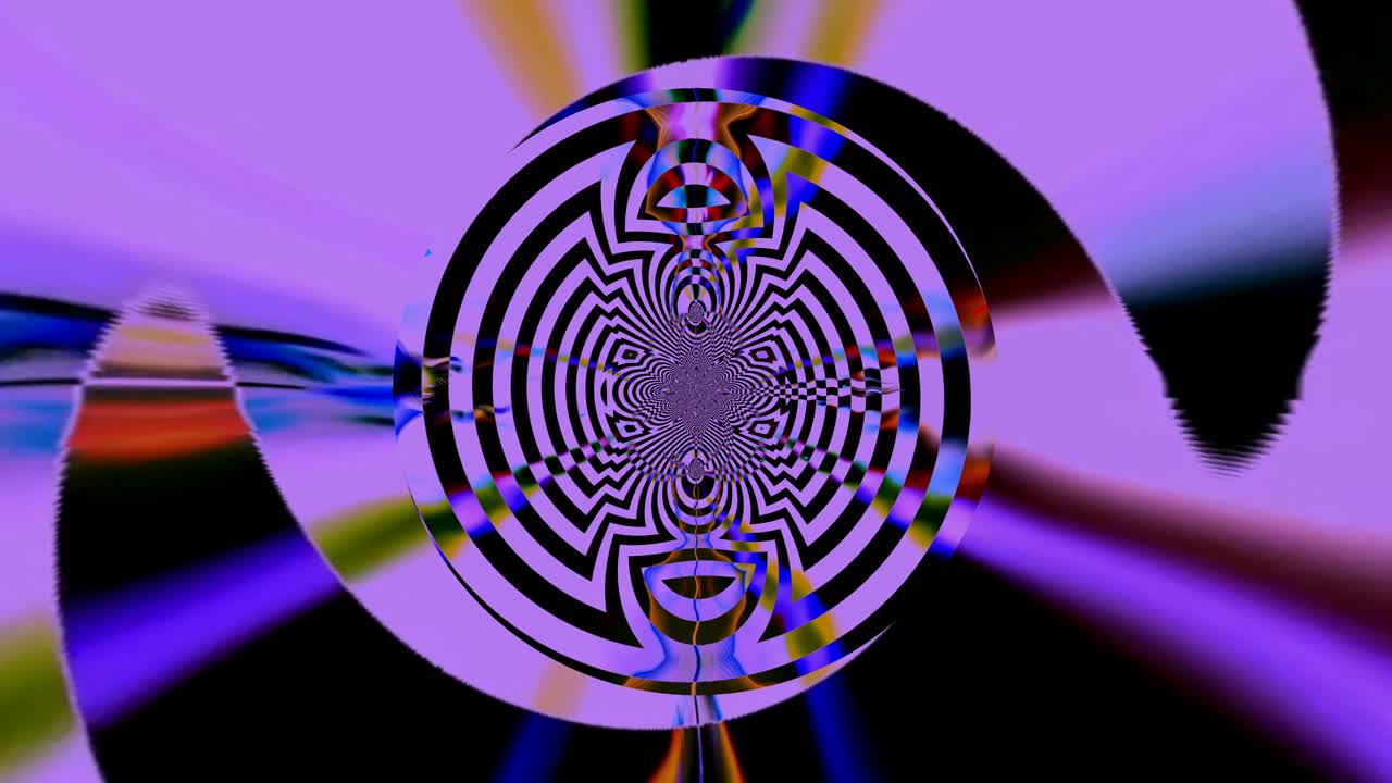 A swirling tunnel of colors and shapes moving in a loop. The vibrant neon patterns shift and change, creating a dynamic display for video events or performances