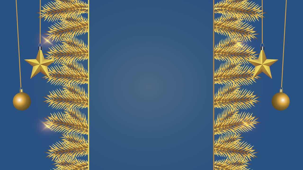 황금 프레임으로 새해 축하 애니메이션