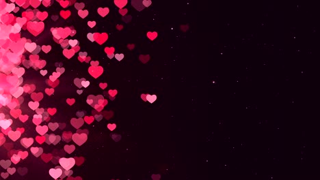 el fondo de los corazones, el amor y la boda, la animación en bucle.