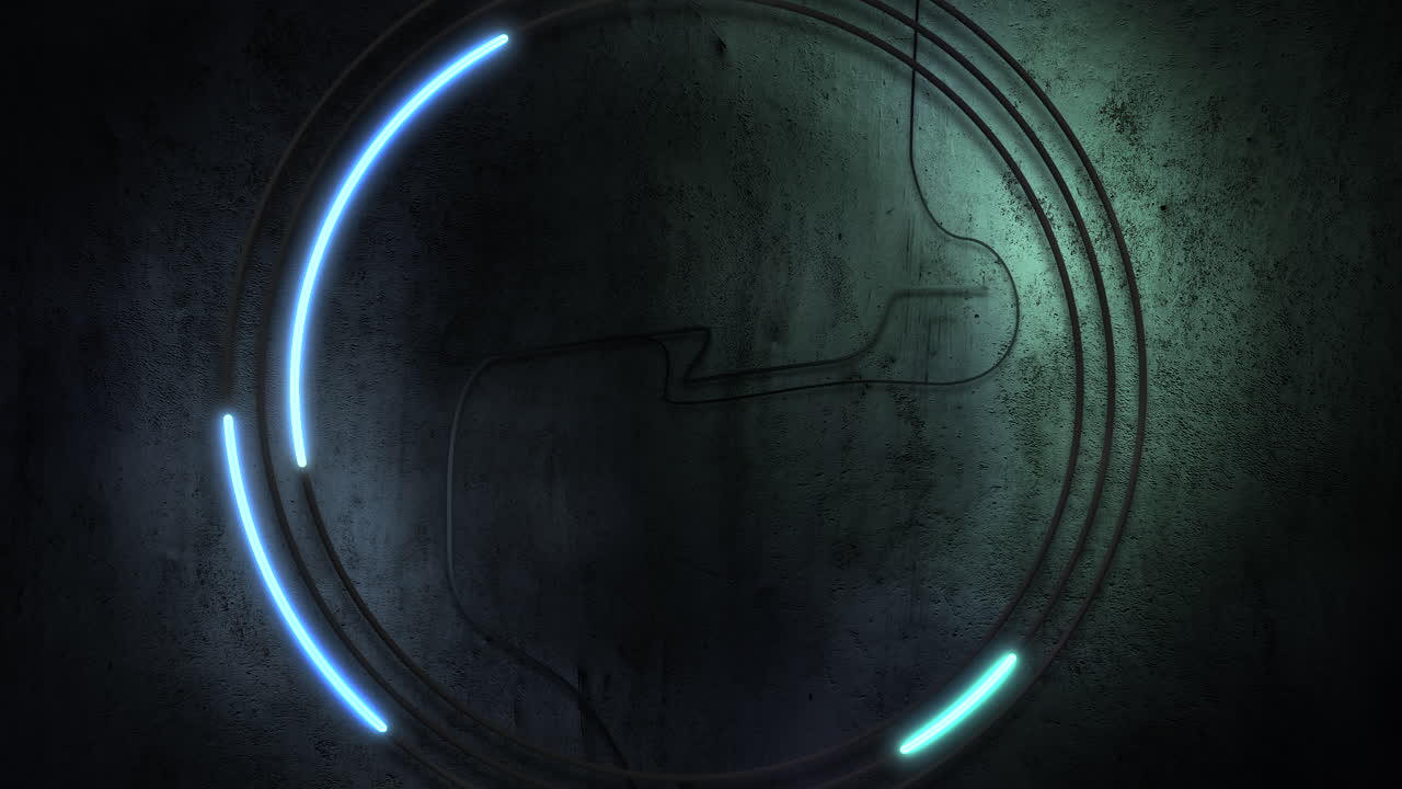 luces de neón de colores en movimiento en la pared con fondo abstracto 3